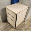 Blonde 3 Drawer Rolling Pedestal File Cabinet, Locking